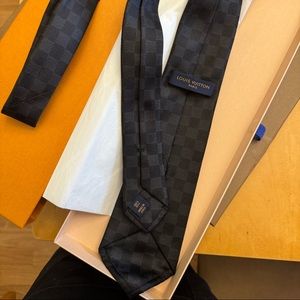 Louis Vuitton Black Checkered Tie